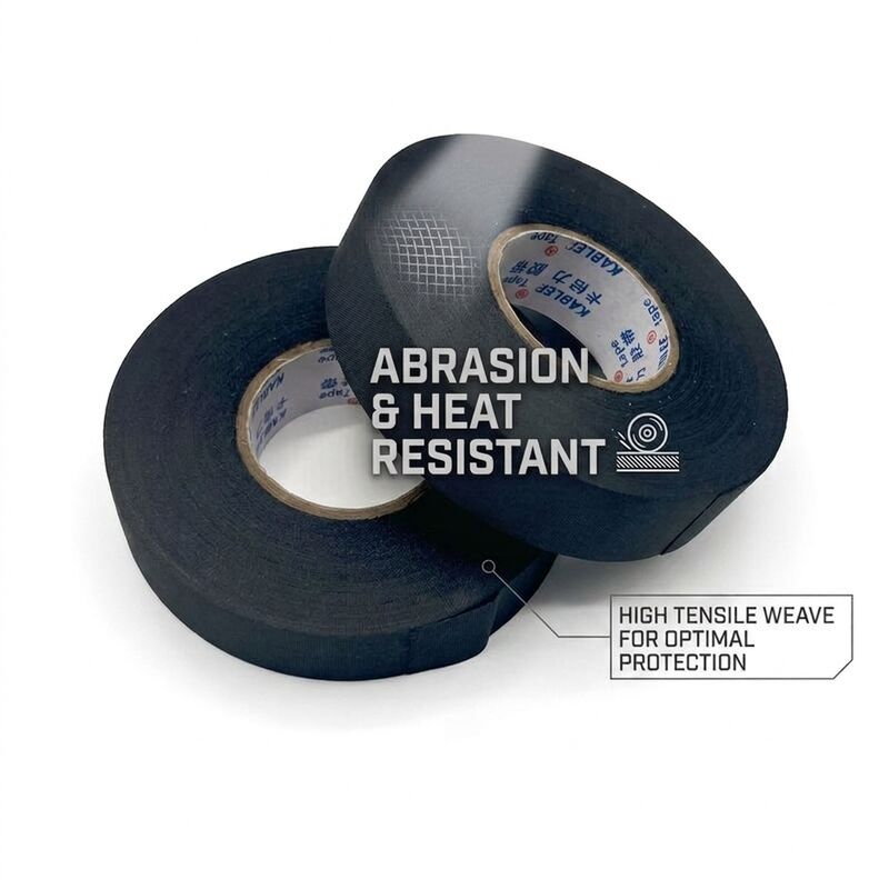 Engine Bay Cloth Wire Harness Tape 38mm x 25m High Temperature Resistant Automotive Loom Wrap